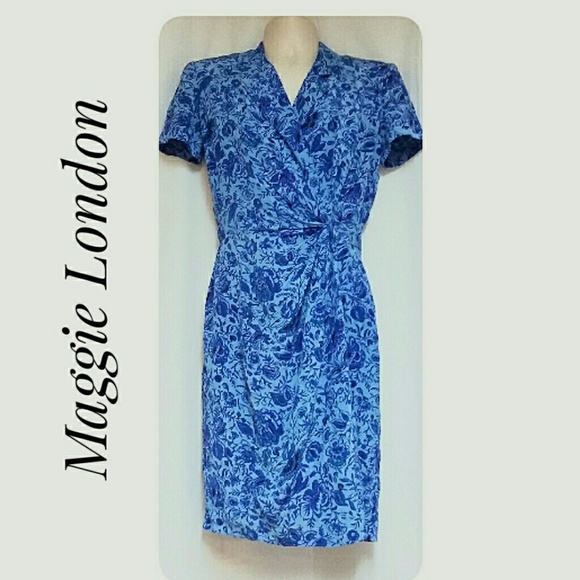 Maggie London Dresses & Skirts - Maggie London 100% Silk Dress Blue Size 8 Maggie London Dresses & Skirts - Maggie London 100% Silk Dress Blue Size 8
